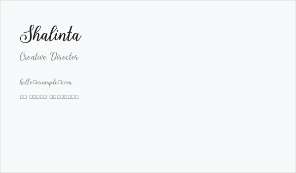 Shalinta Business Card