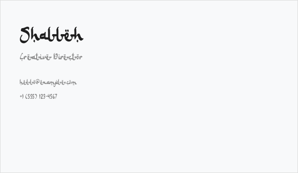 Shalleh Business Card