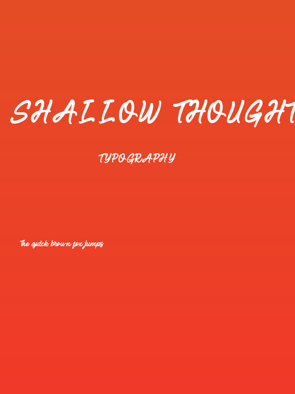 Shallow Thoughts Poster