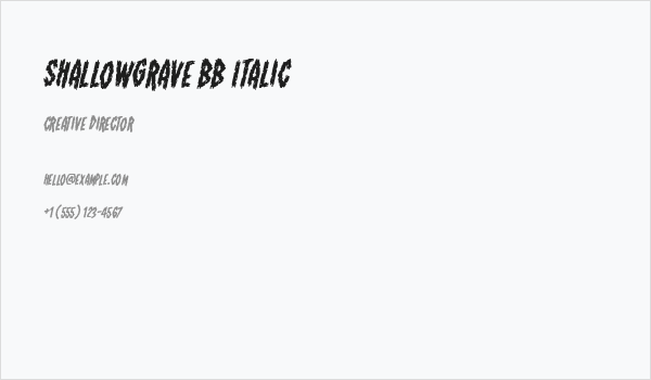 ShallowGrave BB Italic Business Card