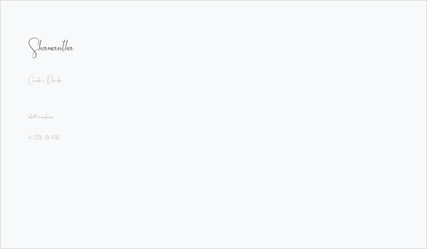 Shamantha Business Card