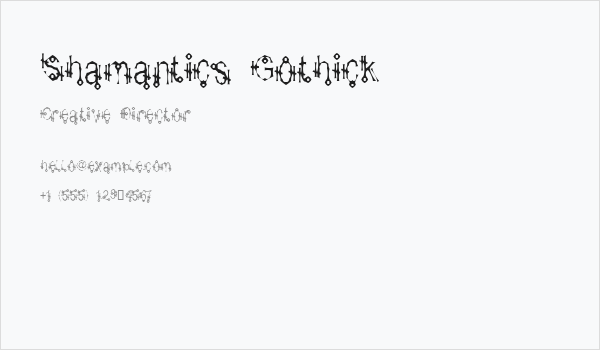 Shamantics Gothick Business Card