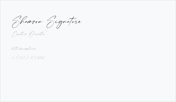 Shamson Signature Business Card