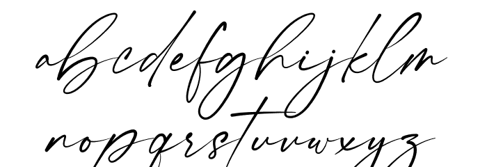 Shamson Signature Schriftart Kleinbuchstaben