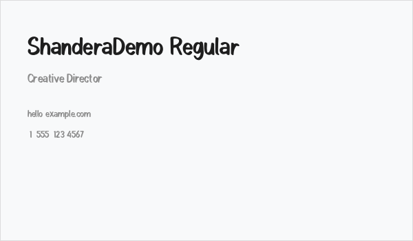 ShanderaDemo-Regular Business Card