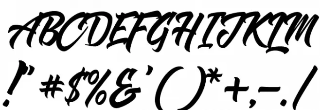 Shanders Free Font OTHER CHARS