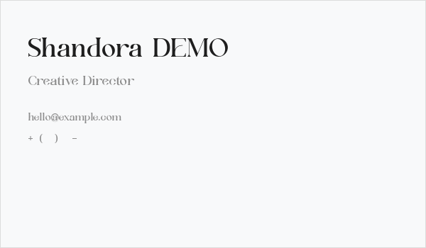 Shandora DEMO Business Card