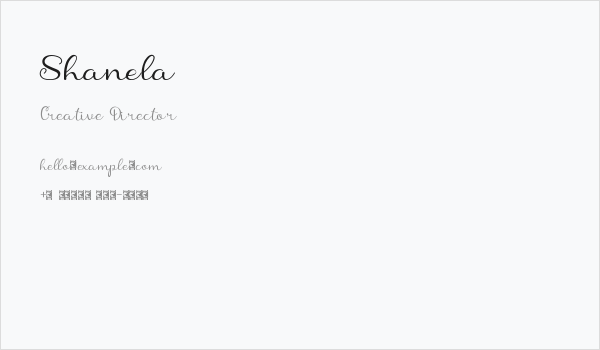 Shanela Business Card