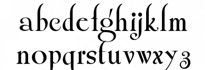 Shangri La NF फ़ॉन्ट लोअरकेस