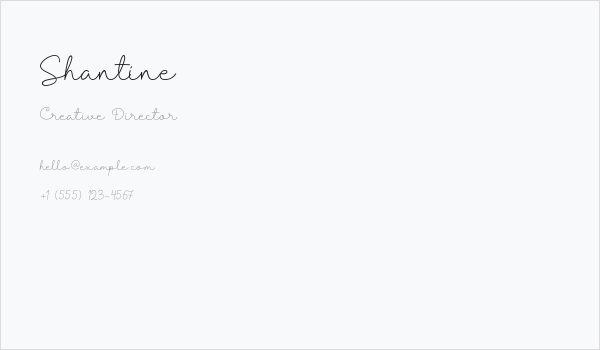 Shantine Business Card