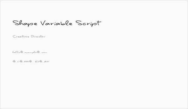 Shape Variable Script Business Card