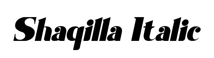 Shaqilla Italic  Скачать бесплатные шрифты