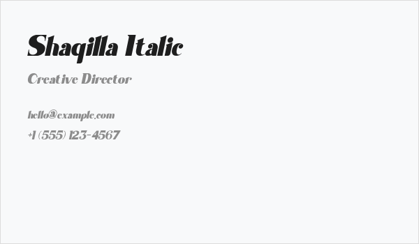 Shaqilla Italic Business Card