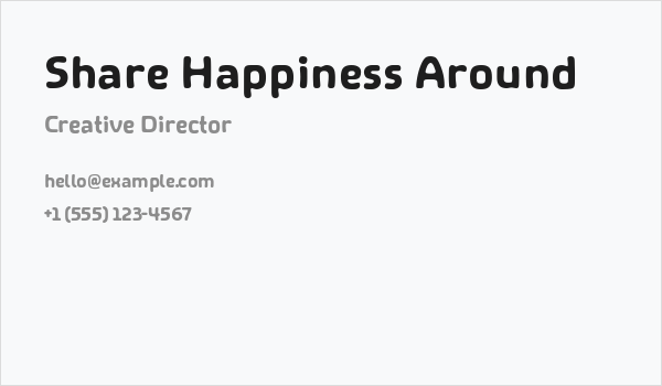 Share Happiness Around Business Card