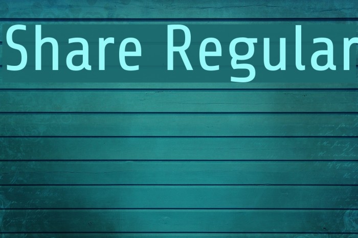 Share Regular Font examples