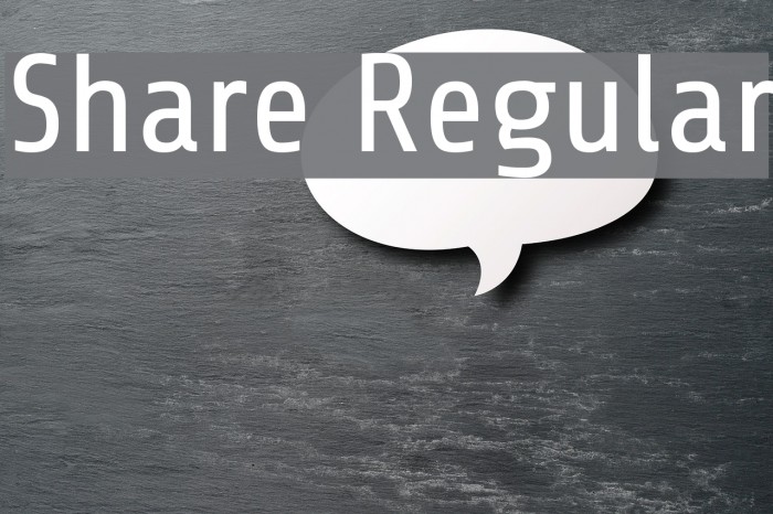 Share Regular Font examples