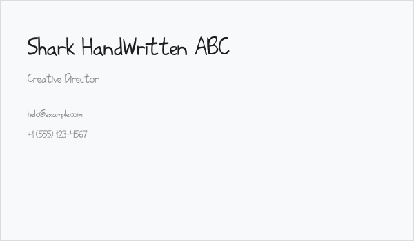 Shark HandWritten ABC Business Card