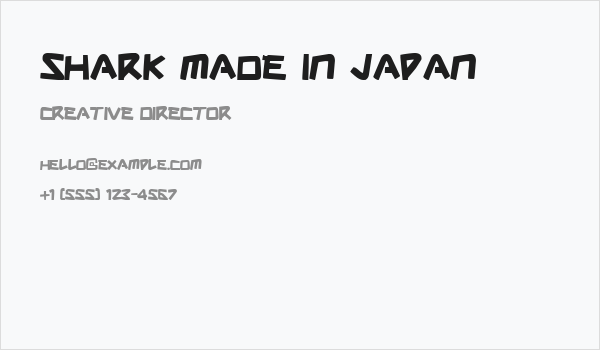 Shark Made In Japan Business Card