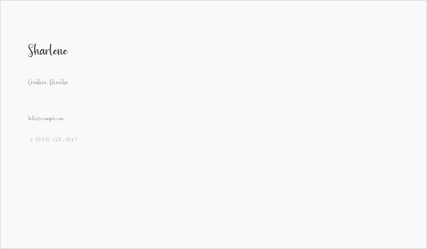 Sharlene Business Card