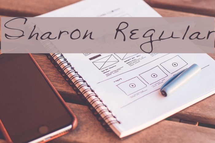 Sharon Regular फ़ॉन्ट examples