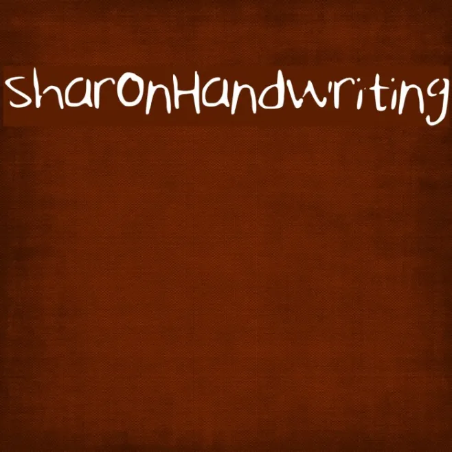 SharonHandwriting Example 3