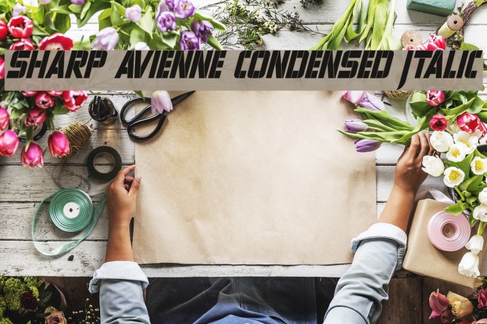 Sharp Avienne Condensed Italic Polices examples