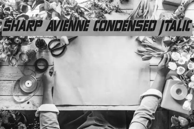Sharp Avienne Condensed Italic Polices examples