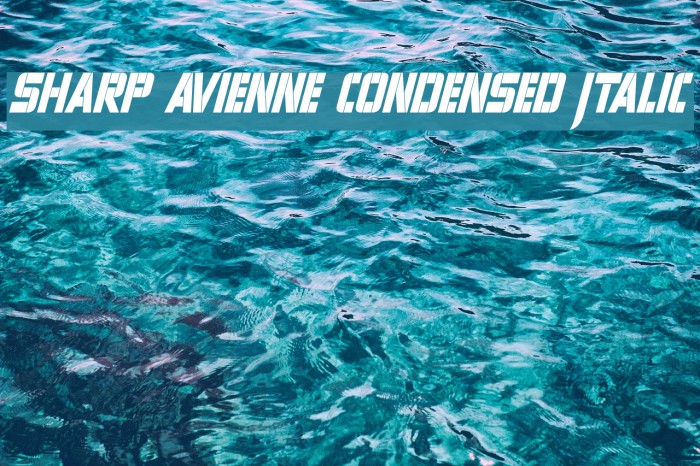 Sharp Avienne Condensed Italic Polices examples