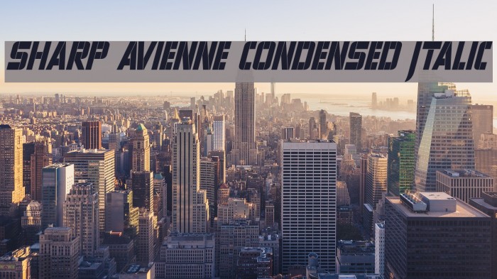 Sharp Avienne Condensed Italic Polices examples