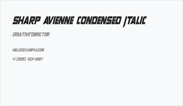 Sharp Avienne Condensed Italic Business Card
