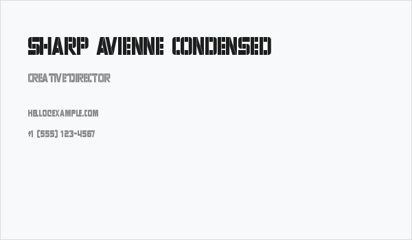 Sharp Avienne Condensed Business Card