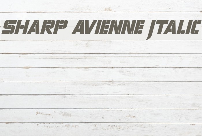 Sharp Avienne Italic Font examples