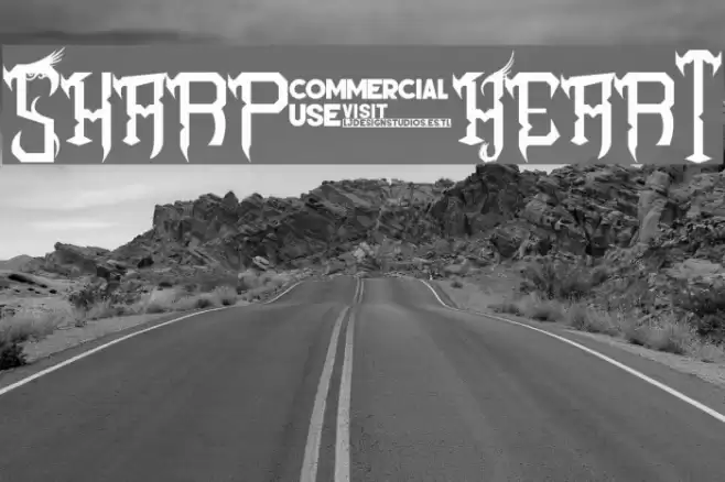 Sharp Heart Font examples