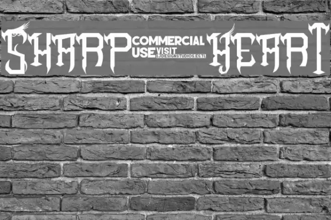 Sharp Heart Font examples
