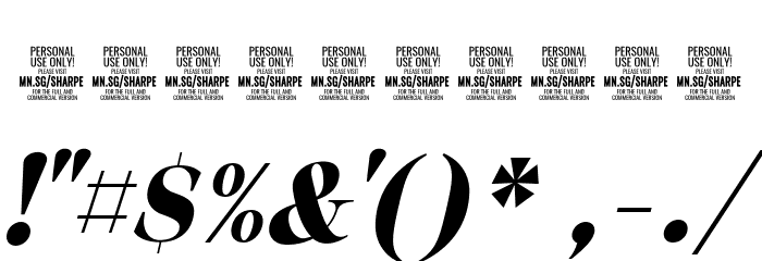 Sharpe PERSONAL Black Italic Font OTHER CHARS