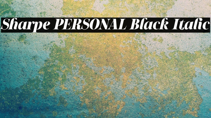Sharpe PERSONAL Black Italic Example 2