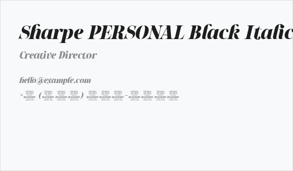 Sharpe PERSONAL Black Italic Business Card