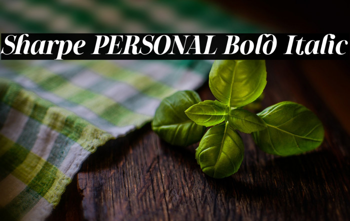 Sharpe PERSONAL Bold Italic Example 3