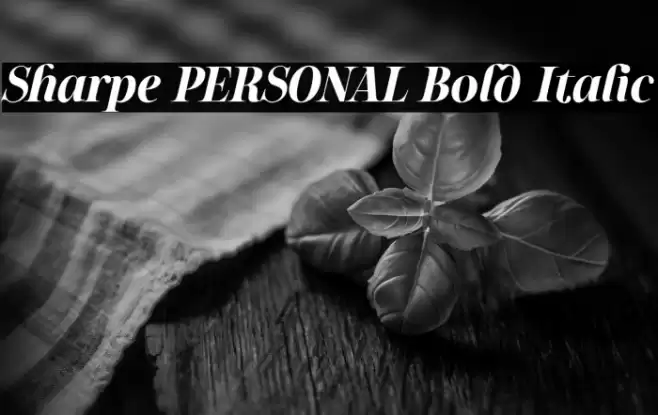 Sharpe PERSONAL Bold Italic Font examples