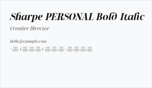 Sharpe PERSONAL Bold Italic Business Card