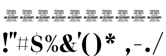 Sharpe PERSONAL Bold Font OTHER CHARS