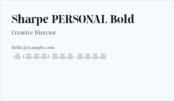Sharpe PERSONAL Bold Business Card