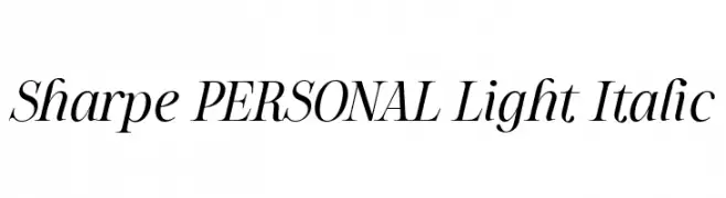 Sharpe PERSONAL Light Italic  Free Fonts Download