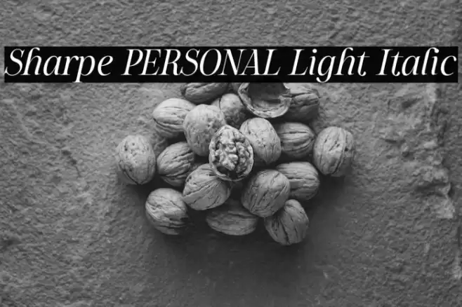 Sharpe PERSONAL Light Italic Font examples