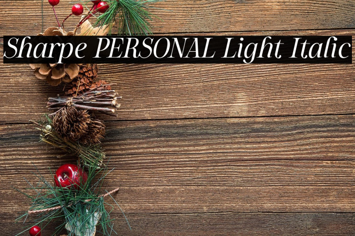 Sharpe PERSONAL Light Italic Example 3