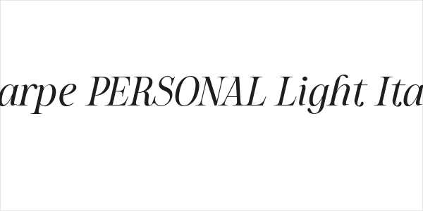 Sharpe PERSONAL Light Italic Logo