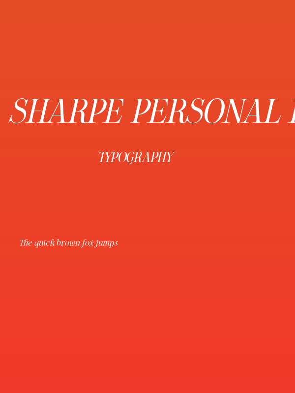 Sharpe PERSONAL Light Italic Poster