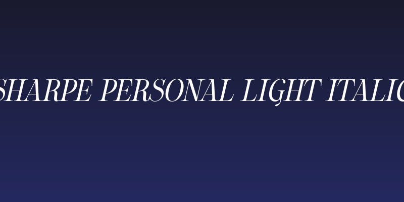 Sharpe PERSONAL Light Italic Social Header