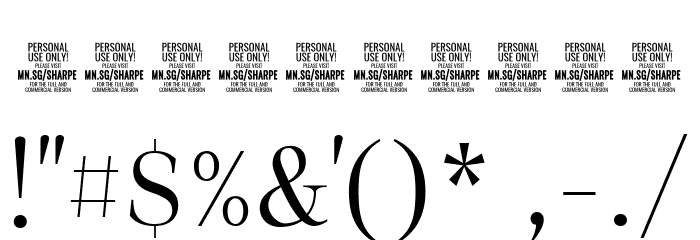 Sharpe PERSONAL Light Font OTHER CHARS