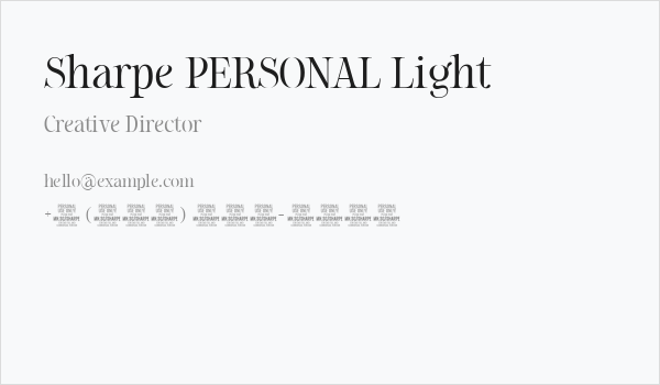 Sharpe PERSONAL Light Business Card